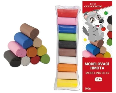 Image de Pâte à modeler Concorde, 200 g, 10 couleurs