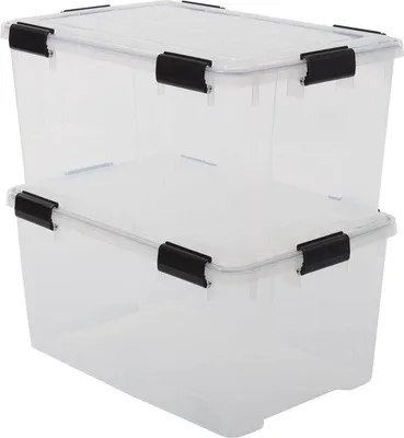 Obrázok produktu pre Priehľadné stohovateľné boxy s objemom 50 l do garáže a na povalu