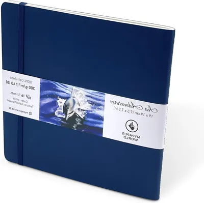 Productafbeelding van Dubbelzijdig Aquarel Schetsboek - 300 g/m² - 19 x 19 cm - 16 Vellen