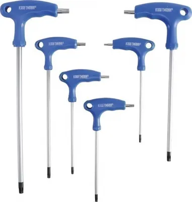 Produktbild von KRAFTMANN 7830 Doppel-T-Griffschlüssel-Satz, T10-40, 6-tlg.