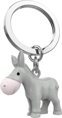 Produktbild von Schlüsselanhänger Donkey grau & Silikonnase