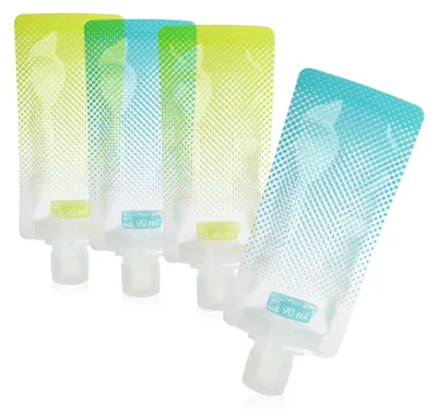 Produktbild von COM-FOUR® 4x Reiseflasche zum Befüllen 90 ml - Flugzeug Flüssigkeiten Handgepäck - Reise-Behälter - Flugzeug Beutel - Richtlinien konform