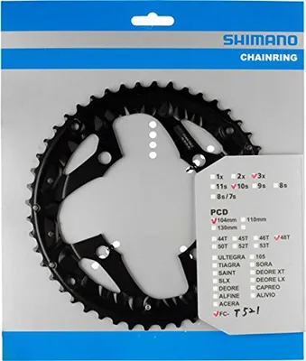 Immagine prodotto di SHIMANO FC-T521 48 denti - trasmissione efficiente per bici da trekking e ...