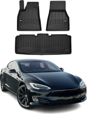 Image de OMAC Tapis de sol en caoutchouc pour Tesla Model S 2014-2020 Noir Premium