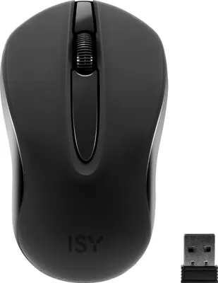 Produktbild von ISY Wireless Optical Mouse, 1000 dpi, black rubber