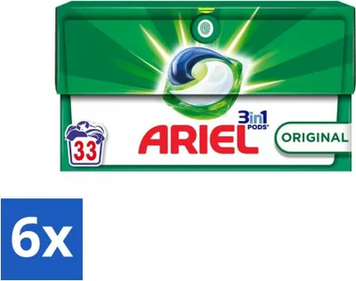 Produktbild von Ariel - 3in1 Waschmittel-Pods - Original - 33 Pods - Vorteilspack - 6 Stücke