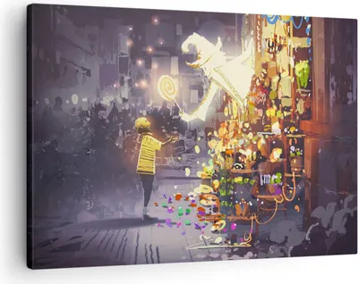 Produktbild von Bild auf Leinwand - Leinwandbild - Fantasie Märchen - 70x50cm - Wand Bild - Wanddeko - Wandbilder - Leinwanddruck - Bilder - Kunstdruck - Wanddekoration - Leinwand bilder - Wandkunst - AA70x50-3901
