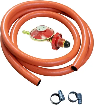 Productafbeelding van Propaanregelaar Slangkit - Gasdrukregelaar - Buiten Koken - 37 Mbar Druk - 2 Meter Slang - Zwart
