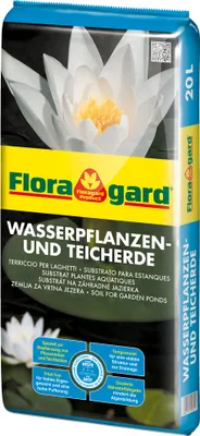 Produktbild von Floragard Teicherde 20 L, nährstoffarm, extra schwer, für Seerosen & Wasserpflanzen