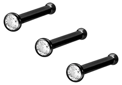 Produktbild von Nasenpiercing, Nasenstecker 3er Set Chirurgenstahl Nasenstecker Pin KRISTALL