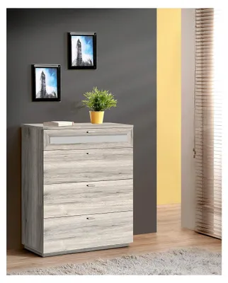 Produktbild von Kommode Nexus mit 4 Schubladen, Holzwerkstoff, Sandeiche, 37,5 x 98,8 x 79,9 cm