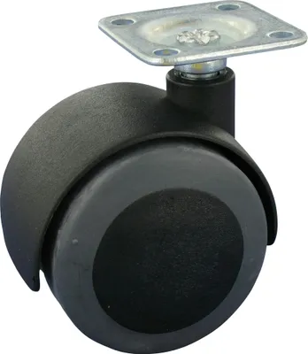 Produktbild von Satz 4x Möbelrolle Doppelrolle weiches 2x Rad Ø40 Platte 38x38