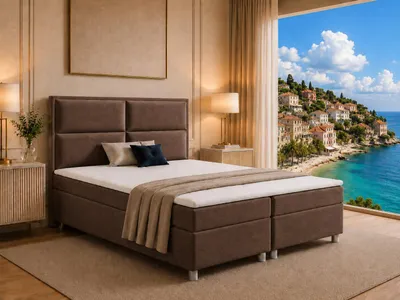 Produktbild von Best For Home Boxspringbett Trinity K-11 mit 7-Zonen-Bonell-Federkernmatratze | Boxspringbett 140x201 mit Bettkasten | Doppelbett mit Matratze und Stauraum | Polsterbett –Lieferung bis Bordsteinkante