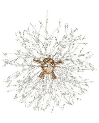 Zdjęcie produktu dla BELIANI Lampa wisząca złota metalowa podstawa szklane kryształki na 8 żarówek