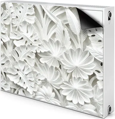 Produktbild von Magnet Heizkörperabdeckung Heizkörperverkleidung Verkleidung Abdeckung 80x60 cm  - Marmor, Blätter