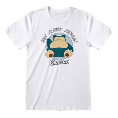 Zdjęcie produktu dla Pokemon - Snorlax Eat Sleep Repeat - Biały t-shirt - Rozmiar XXL