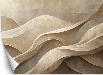 Produktbild von Vlies fototapete Wellen Boho 3D 350x245 cm Feeby Beige inkl. Kleber einfache Montage