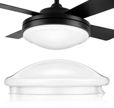 Acryl-Lampenschirm rund, 18 cm, weiß, für Deckenventilator