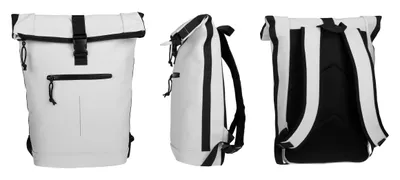 Produktbild von Rucksack Plane Time Bag Mart Kurierrucksack Roll-top Freizeitrucksack Sport Fitness Reise Laptoprucksack backpack A4 Large New Rebels 511135 08 Hellgrau Weiss + Flasche