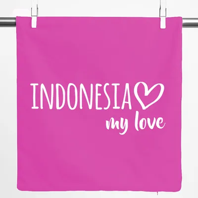 Produktbild von Huuraa Kissenbezug Indonesia my love 40x40cm Fuchsia Baumwolle Dekokissenbezug Geschenkidee