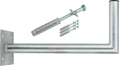Produktbild von PremiumX 50-55cm Wandhalterung Stahl verzinkt SAT Antenne Fischer Schraubensatz