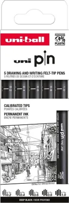 Zdjęcie produktu dla uni-ball PIN/5 PF ASP009 uni-ball Fineliner PIN ASP009, zestaw 5 szt
