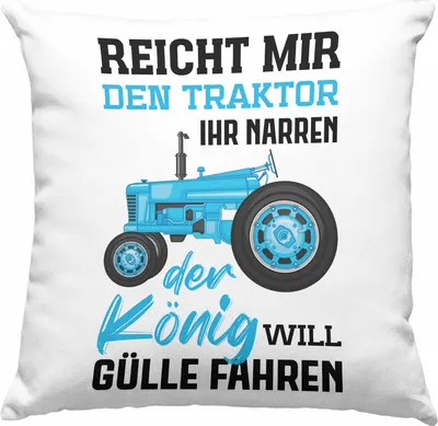 Produktbild von Trendation - Landwirt Spruch Geschenk Deko-Kissen mit Füllung 40x40 Landwirtschaft Geschenke für Männer Traktor Spruch  Deko-Kissen mit Füllung 40x40 Gülle Fahren (Grün)