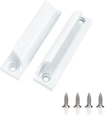 Produktbild von Aluminium Balkonset mit weißer Hand, inkl. Schrauben