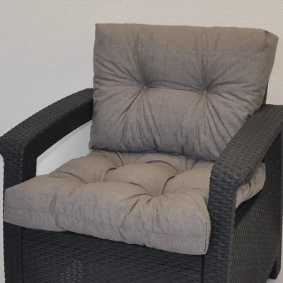 Produktbild von Kissen / Polster für PE - Rattanmöbel , Set Sitz + Rücken , Colore grigio (dunkel grau)