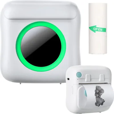 Immagine prodotto di Mini stampante Stampante per etichette Bluetooth 200 dpi con rotolo - Bianca