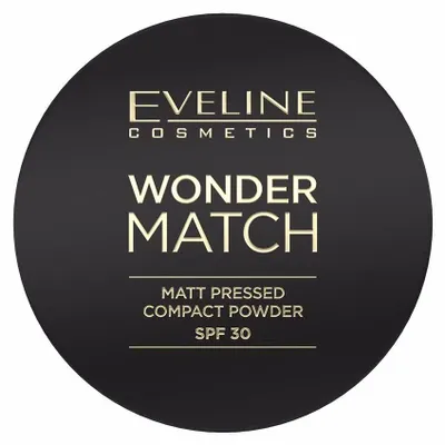 Zdjęcie produktu dla Eveline Cosmetics Wonder Match – puder, matujący efekt, krycie, Odcień 01 – Pakiet 3 szt.