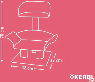 Produktbild von Kerbl Kratzbaum Lounge Deluxe Grau und Rot 81548