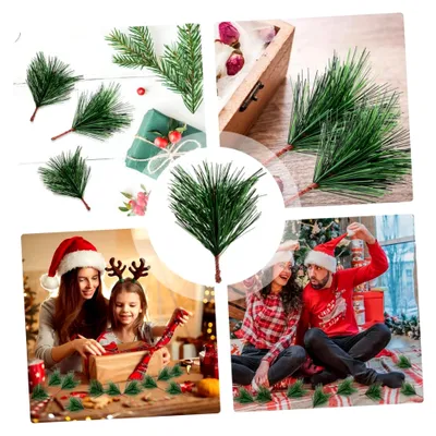 Produktbild von 30 Stück Künstliche Kiefernnadeln für Herbstgirlanden und Weihnachtsdekoration