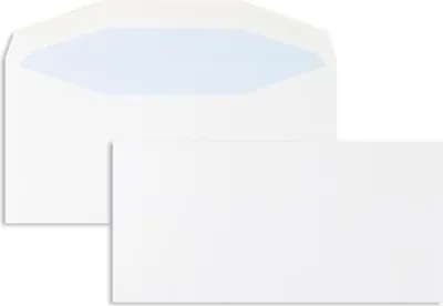 Produktbild von Kuvertierhüllen 114x235mm 90g/qm gummiert VE=1000 Stück weiß