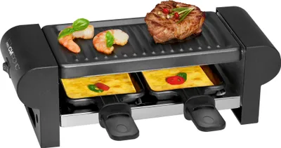 Produktbild von Clatronic 2 Personen Raclette | mit Cool-Touch-Gehäuse | platzsparende Lagerung | Grillplatte und Pfännchen antihaftbeschichtet | RG 3518