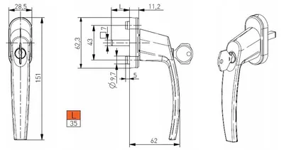 Produktbild von Medos Victory Fenstergriff mit Schlüssel Aluminium RAL8019 Braun