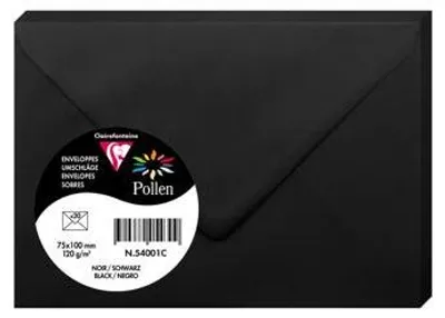 Produktbild von Clairefontaine 54001C, Schwarz, 120 g/m², 100 mm, 75 mm, Forest Stewardship Council (FSC), Frankreich
