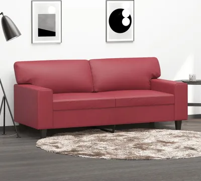 Produktbild von Cloris DesignMöbel 2-Sitzer-Sofa Weinrot 140 cm Kunstleder , Schlafsofas 2024 Neu