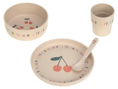 Produktbild von LÄSSIG Kindergeschirr Set (Teller, Becher, Schälchen, Löffel) ohne Melamin, BPA-