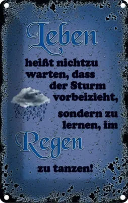 Produktbild von vianmo Blechschild 18x12 cm Leben heißt nicht zu warten dass Spruch Zitat