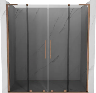 Produktbild von Mexen Velar L Duo Duschschiebetüren 200 cm, Grafit, Gebürstetes Kupfer - 871-200-003-42-65