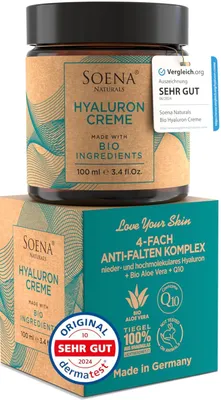 Produktbild von BIO HYALURON CREME +Q10 | Hyaluronsäure Hochdosiert | 4-Fach Anti-Falten -100ml | Tages- & Nachtcreme | Hyaluronsäure Creme - Feuchtigkeitscreme 100ml