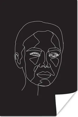 Produktbild von MuchoWow® Poster Linienkunst - Frauen - Kopf 20x30 cm - Papierdruck