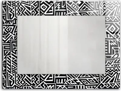 Zdjęcie produktu dla Geometryczny wzór – Lustro Prostokątne z Printem 80x60 cm – Nowoczesne – Dekoracyjne Na Ścianę