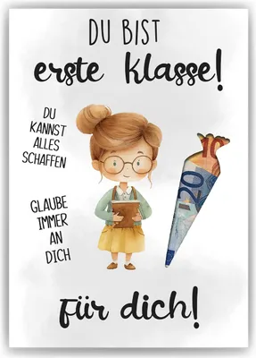 Produktbild von Einschulung Geldgeschenk Mädchen Schulanfang Erstklässler Geschenkidee Schulkind – DIN A4 (21x29.7cm)
