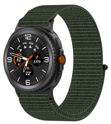 Produktbild von Für Samsung Galaxy Watch 8 / 8 Classic / Ultra 2 Nylon Elastisches Klettverschluss Ersatz Armband Grün