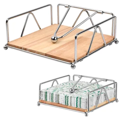 Image de Omgoods - Porte-serviettes en métal et en bois pour la cuisine
