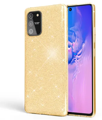 Obrázok produktu pre NALIA Glitter obal na mobilný telefón pre Samsung Galaxy S10 Lite, Bling Silicone Cover Case Gold