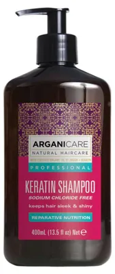 Imagen del producto de ArganiCare Keratin, champú para el cabello, reparador y nutritivo, 400 ml