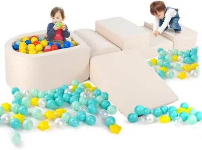 Immagine prodotto di Blocchi di schiuma, set da 5 pezzi - Bianco - In peluche - Per bambini - Blocchi da gioco e set per arrampicata